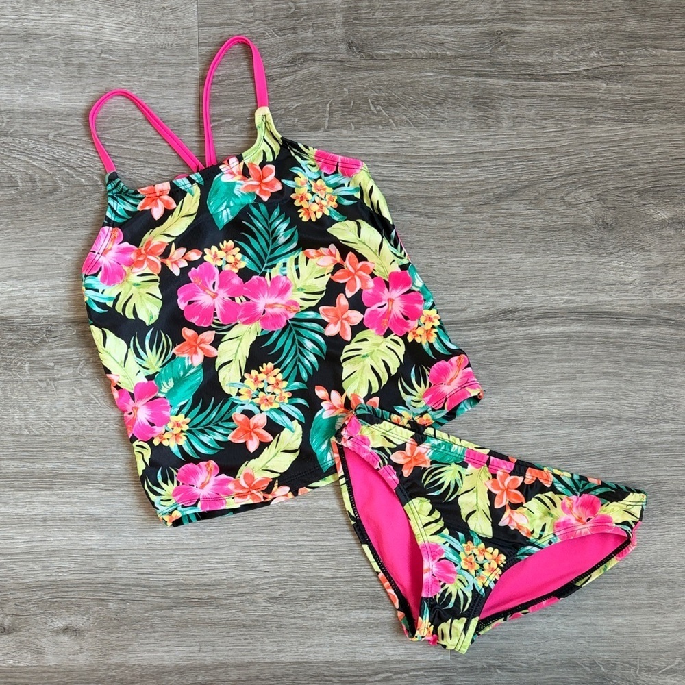 Wonder Nation girls tropical print bikini
